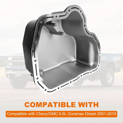 Solidspare 114052020 Oil Pan Fit Chevy/GMC for Duramax LB7/LLY/LBZ/LMM 6.6L 2001-2010 Black