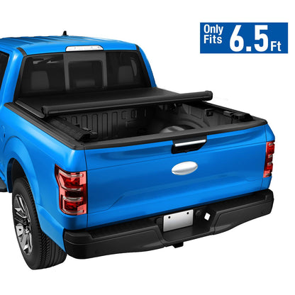 Solidspare 6.5FT Soft Roll-Up Vinyl Tonneau Cover For 07-13 Silverado Sierra 1500 Truck Bed