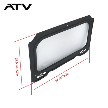 Solidspare Front Full Glass Windshield W/Wiper For Polaris RZR 900 1000 XP Turbo 2014-2018