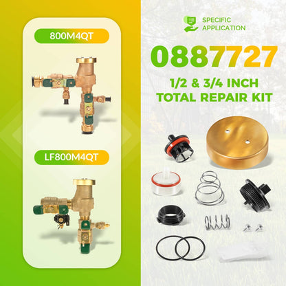 Solidspare Replace for Watts 0887727 1/2 3/4 Inch Pressure Vacuum Breaker Total Repair Kit