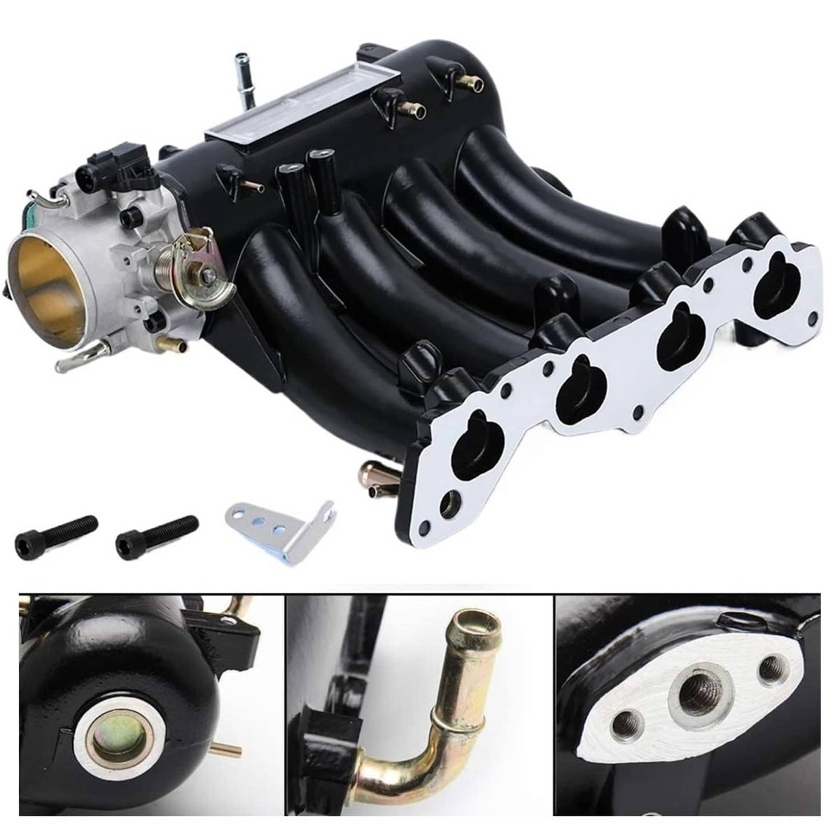 Solidspare D-Series Intake Manifold +70mm Throttle Body For Honda Civic CRX DEL SOL D15 D16