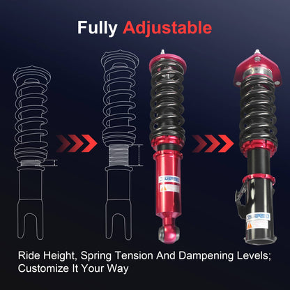 Solidspare Coilovers Suspension Struts For 1989-1994 Nissan 240SX S13 Struts Adj Height