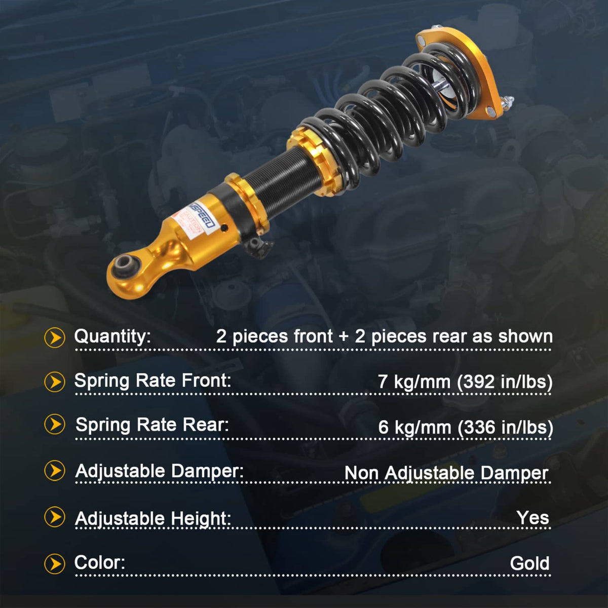 Solidspare Coilovers Coil Spring Strut For Mazda Miata MX-5 NA NB 1990-2005 Shock Absorber