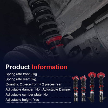 Solidspare JDMSPEED Coilovers Strut Shock Suspension Kit For 03 04 05 Dodge Neon SRT-4 2.4L