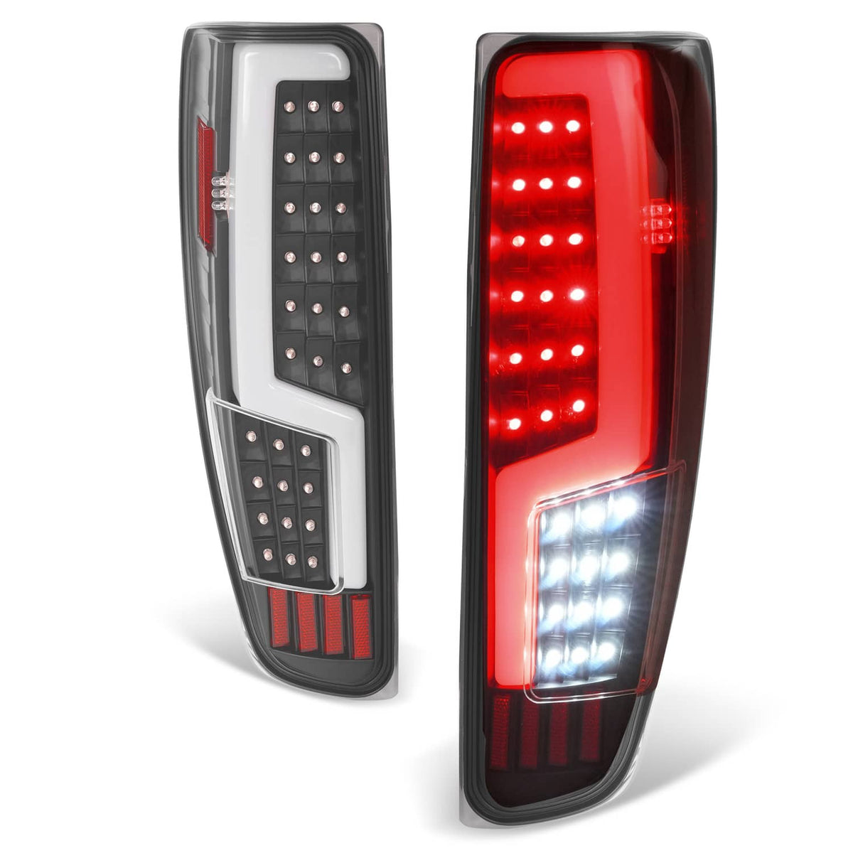 Solid Spare Black For 2004-2012 Chevy Colorado GMC Canyon LED Tube Tail Lights Brake Lamps