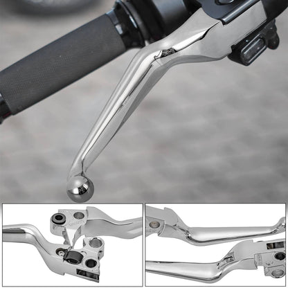 Solidspare Chrome Wide Hand Levers for Harley Sportster Softail Dyna Street Glide Road King