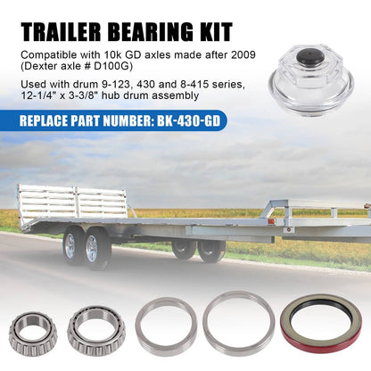 Solidspare Trailer Bearing Kit For Dexter 10K GD 10-51 Seal Axle After 2009 9-123 8-415