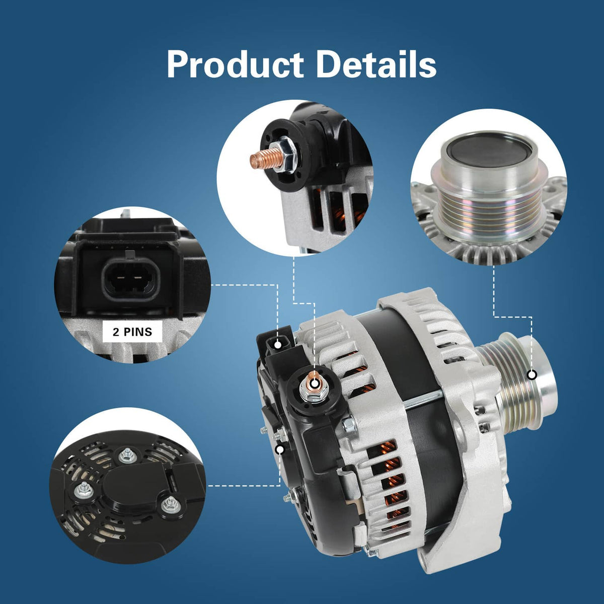Solidspare Alternator for Chevrolet Camaro Cadillac Escalade GMC Yukon 170A 12V CW NEW