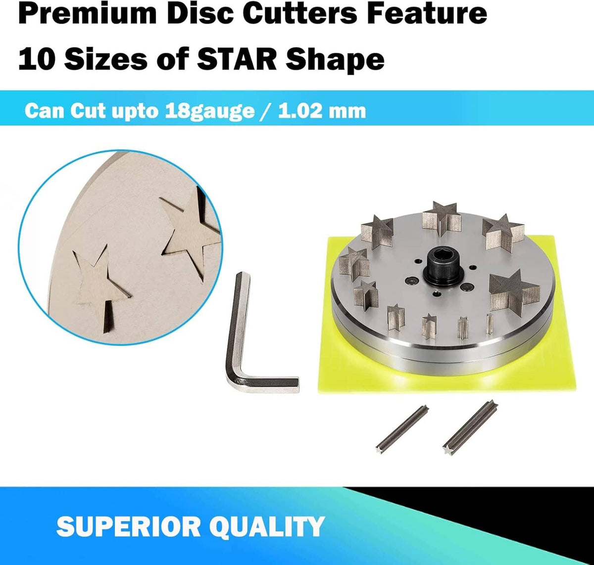 Solidspare Disc Cutter 5mm to 31mm With 10 Punches For Star Shapes Stamping Blanks Star