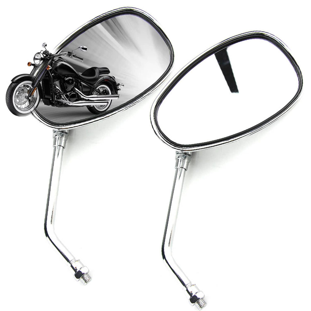 Solidspare 2X Chrome Motorcycle Mirrors For Yamaha Virago XV 250 500 535 700 750 920 1100
