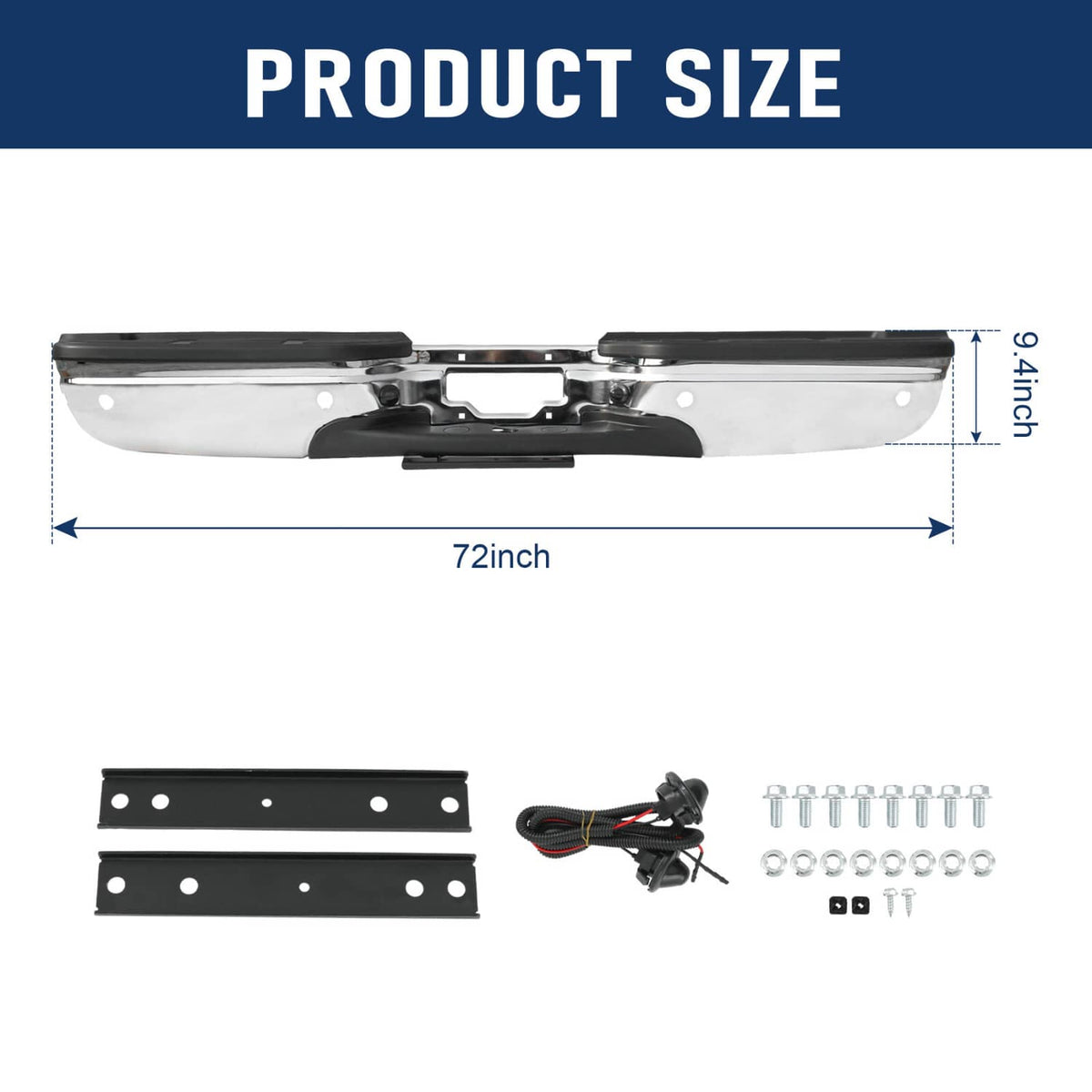 Solidspare For 99-07 FORD F250 F350 Super Duty Chrome Rear Step Bumper W/ Park Sensor Holes