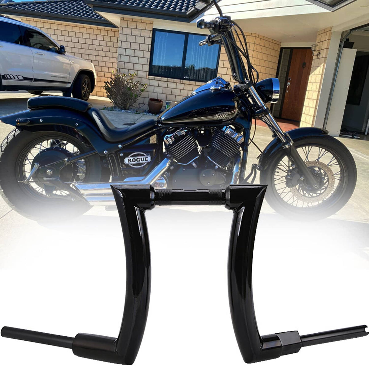 Solidspare Motorcycle Handlebar 14inch Rise 2" Ape Hanger Handle For Harley Dyna Street