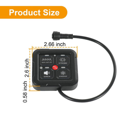 Solidspare 4 Gang ON/OFF Switch Panel Circuit Control Box LED Light Bar Marine Boat Car 12V