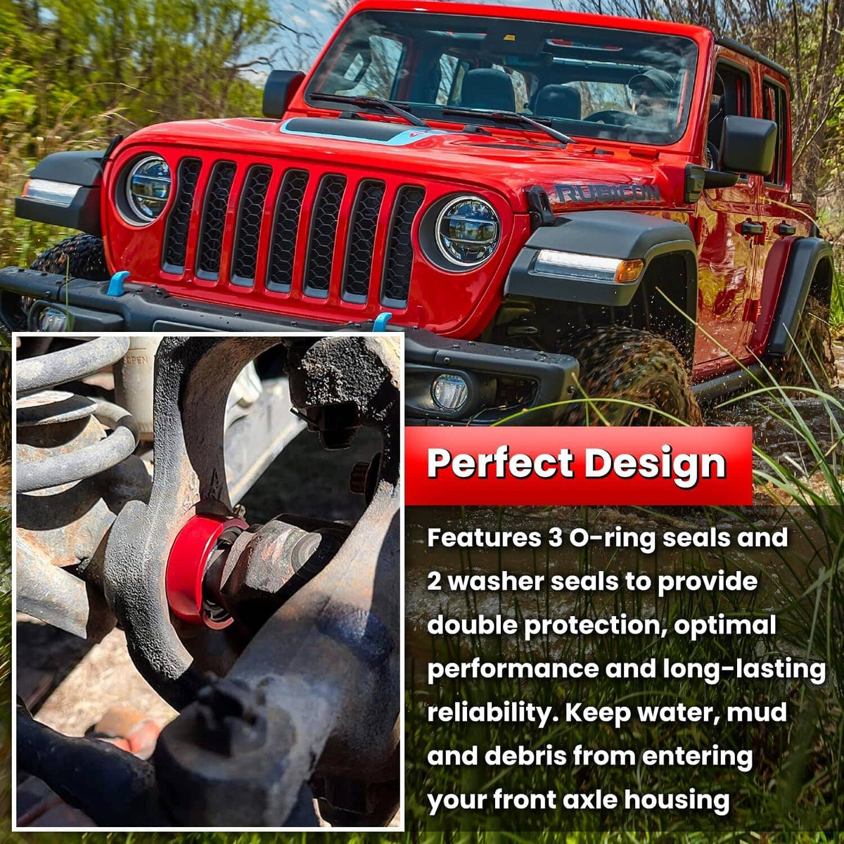 Solid Spare MG21103 Dana 30/44 Front Axle Tube Seal Pair for Jeep Cherokee Wrangler JK TJ XJ