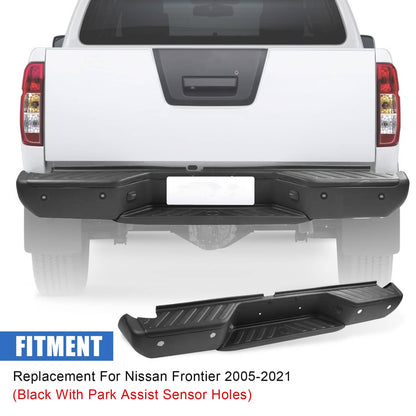 Solidspare Rear Steel Step Bumper Assembly W/ Sensor Holes For 2013-2021 Nissan Frontier