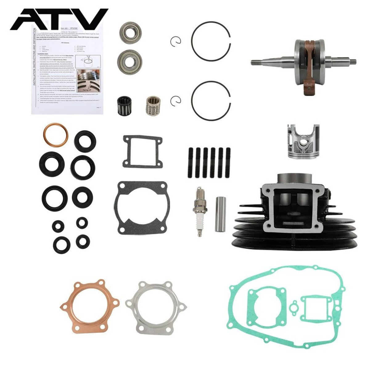 Solidspare Piston Cylinder Crank Motor Rebuild FOR Yamaha Blaster 200 66 Gasket Seal Kit
