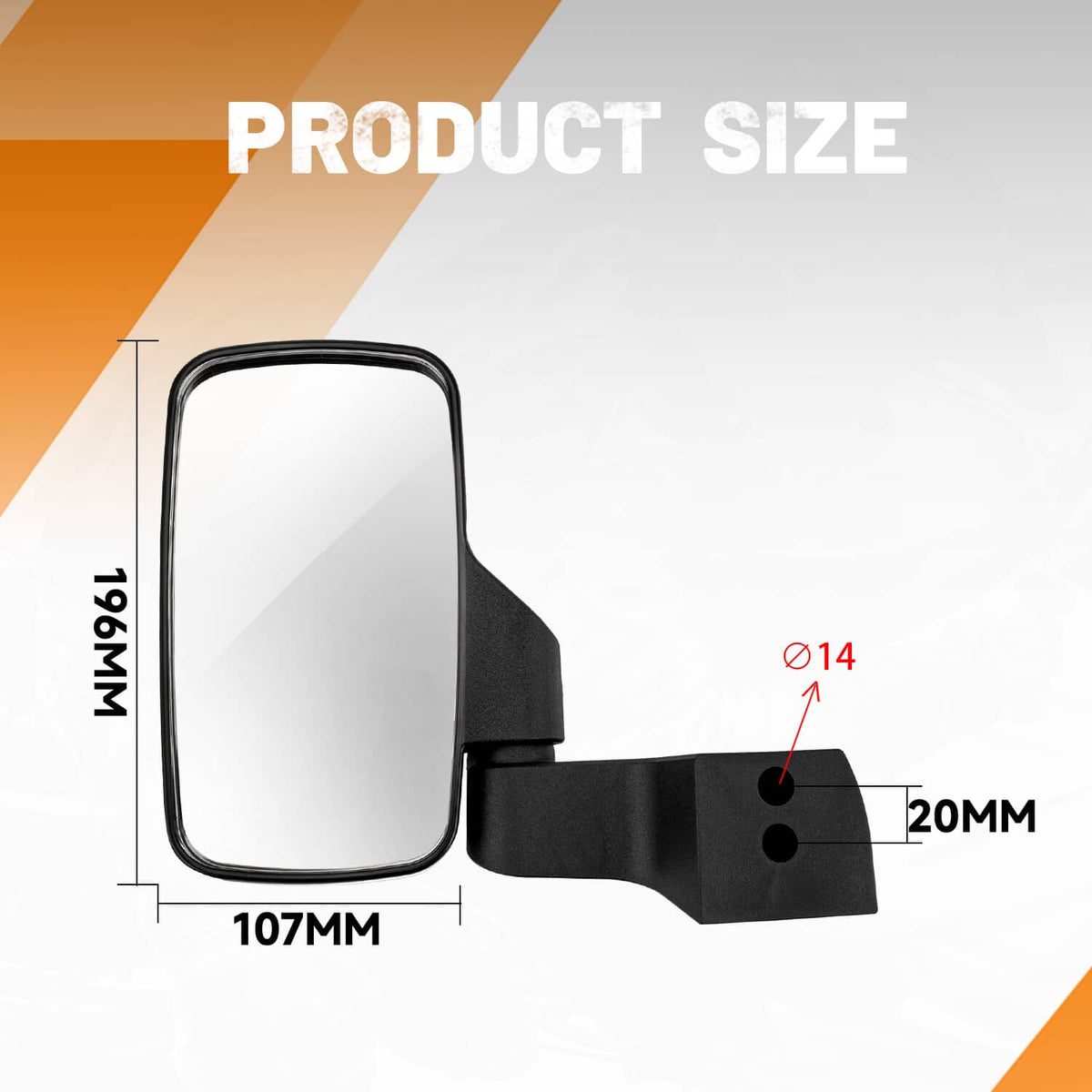 Solidspare For Polaris Ranger 1000/XP1000/Crew/Northstar Pro XD Door Mounted Side Mirrors