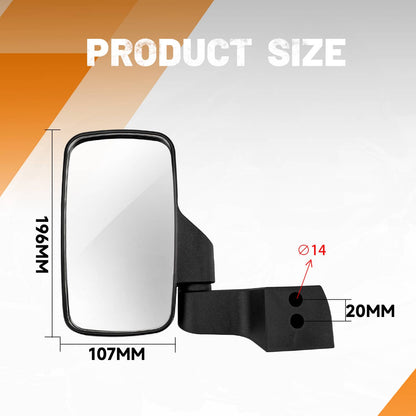 Solidspare For Polaris Ranger 1000/XP1000/Crew/Northstar Pro XD Door Mounted Side Mirrors