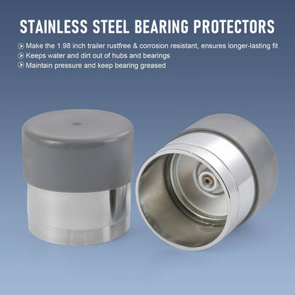 Solidspare Bearing Protectors Grease Wheel Hub 1.98 w/ Bras Fit Trailer Boat x2