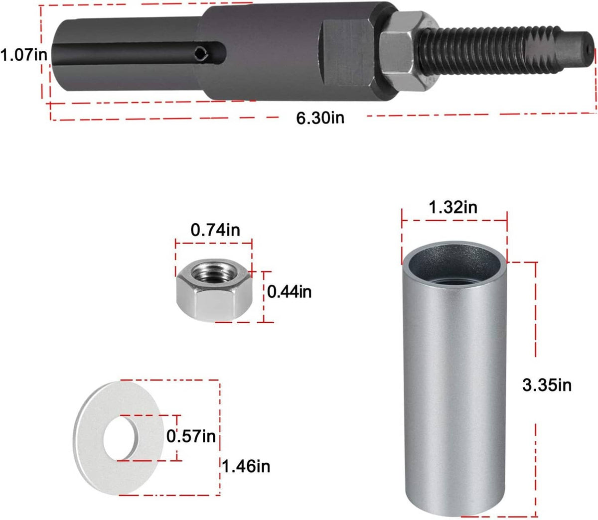Solid Spare 7222 Injector Tube Remover Installer Kit for GM 6.6L Duramax Diesel J-45910