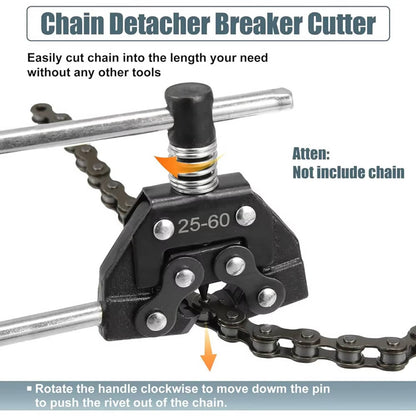 Solid Spare Roller Chain Tool Kit Breker Cutter + Puller Holder #25 - #60
