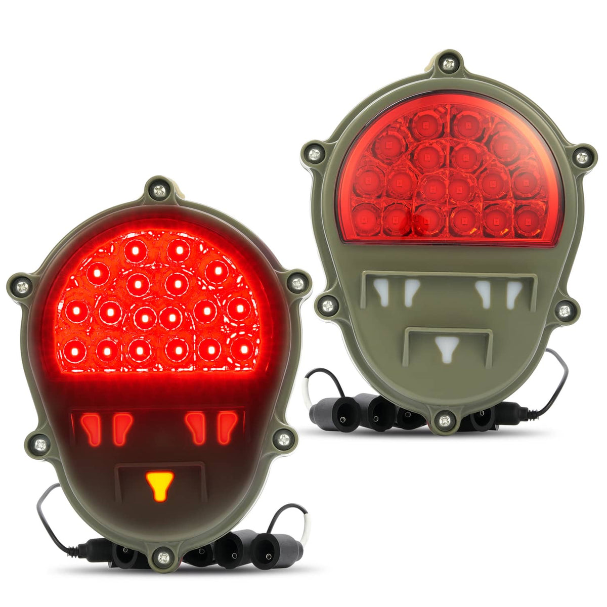 Solid Spare 2x LED Brake Lights Lamps New Red Rear Stop Tail Lights For Humvee M998 M35