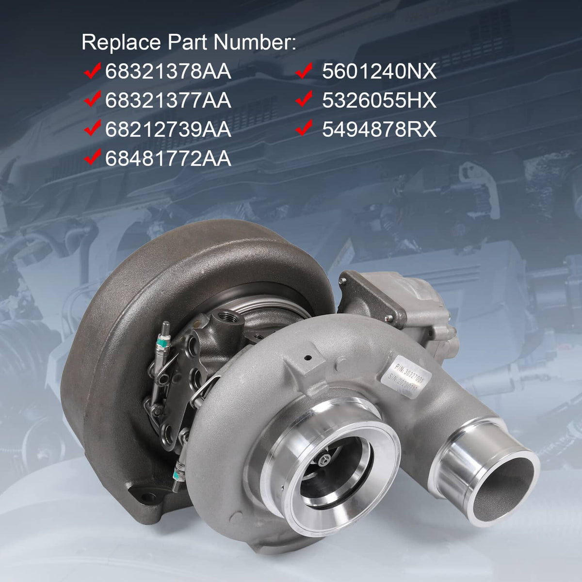 Solidspare Turbocharger For 2013-2018 Dodge Ram Cummins 6.7L Holset 3799840H 5326055 Turbo