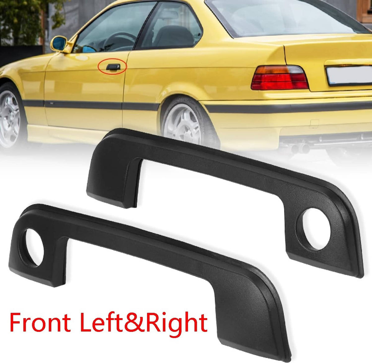 Solid Spare Front LH & RH Exterior Door Handle Trim Cover w/ Seal for BMW E36 E34 Z3 323i M3