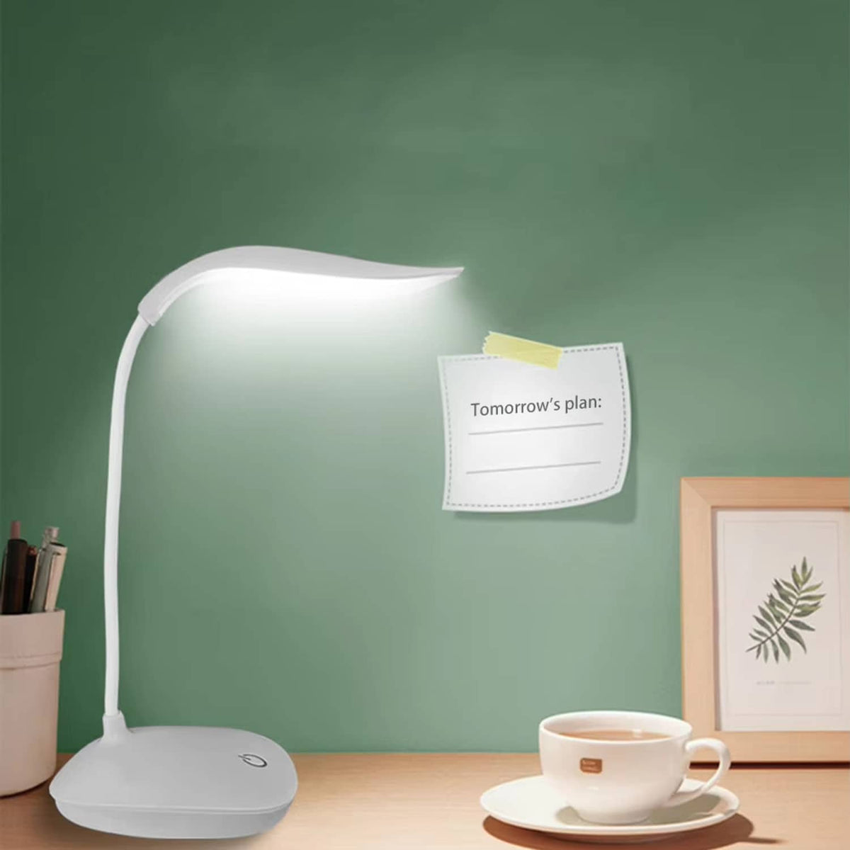 Solid Spare USB LED Desk Light Dimmable Bedside Reading Lamp Rechargeable Touch Control US