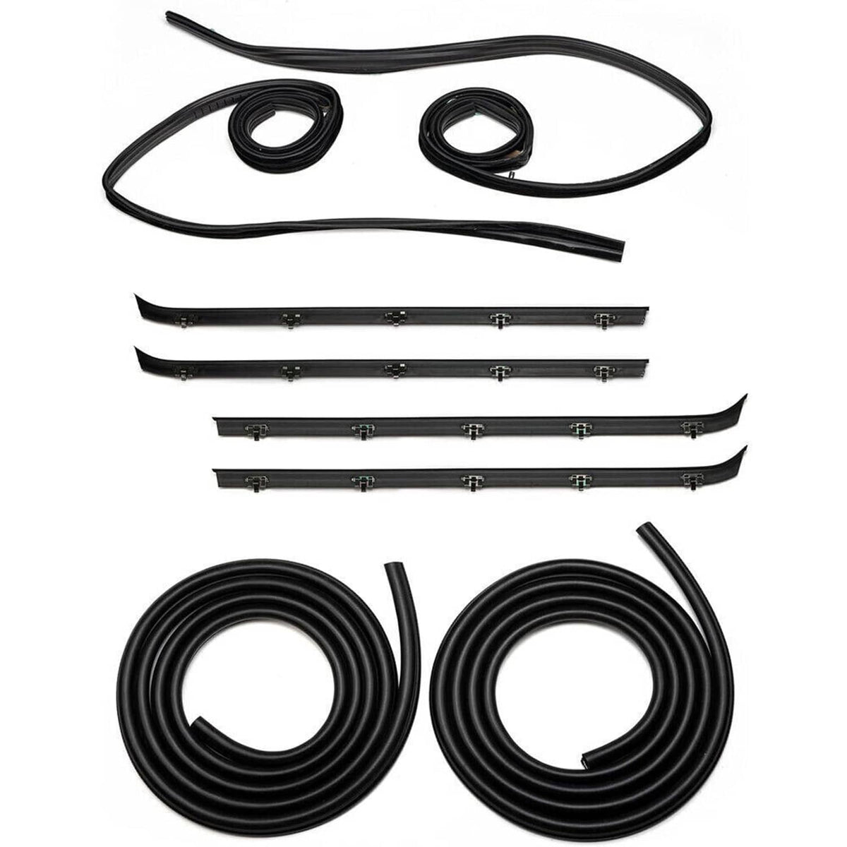 Solidspare Front Door Window Run Sweep Felts Weatherstrip Seals Kit for Chevy GMC Truck
