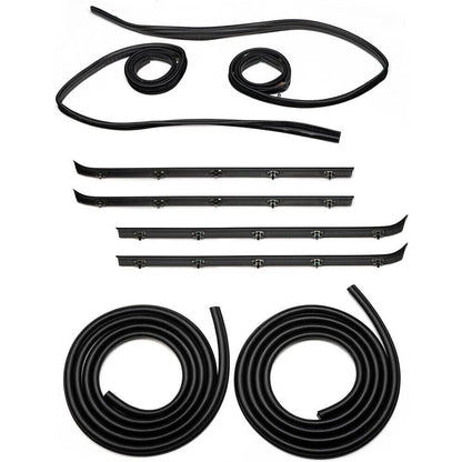 Solidspare Front Door Window Run Sweep Felts Weatherstrip Seals Kit for Chevy GMC Truck