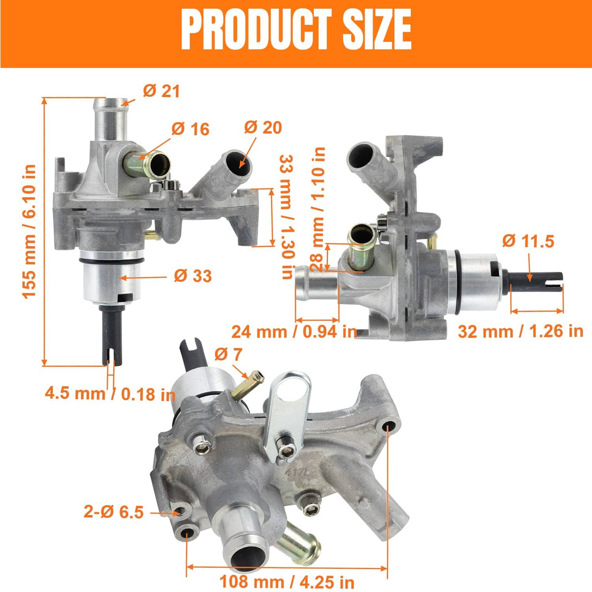Solidspare Water Pump Assembly Fits for Honda 19200-HN8-A60 Rincon 680 Pioneer 700/4