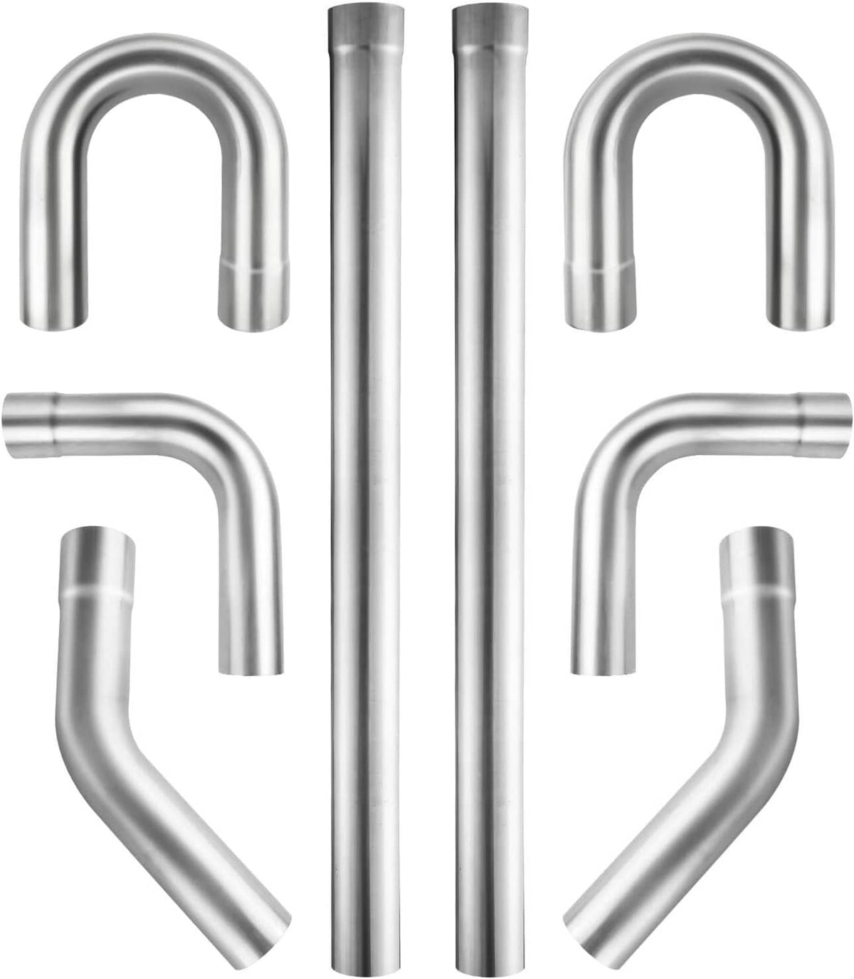 Solidspare 8PCS 2.5" Universal Aluminum Turbo Intercooler Elbow Pipe Kits Silver New