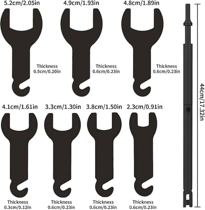Solidspare 8x 43300 Pneumatic Fan Clutch Wrench Set Removal Tool for Ford/GM/Chrysler/Jeep