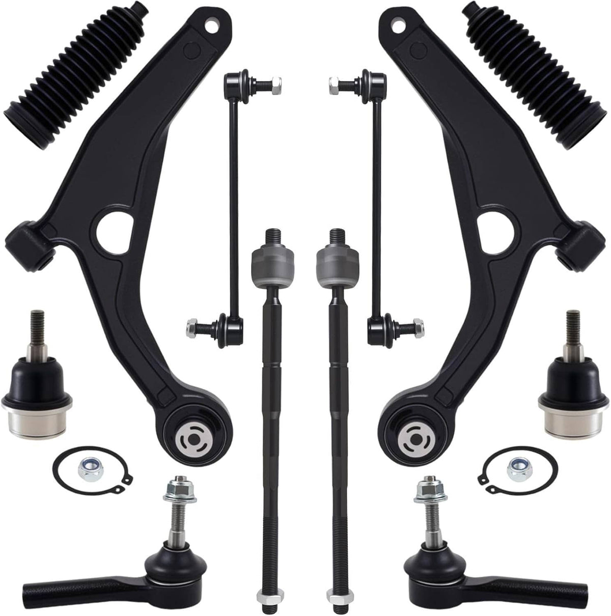 Solidspare 12Pcs for 2009-2020 Dodge Journey Front Lower Control Arms Sway Bar Tie Rods Kit