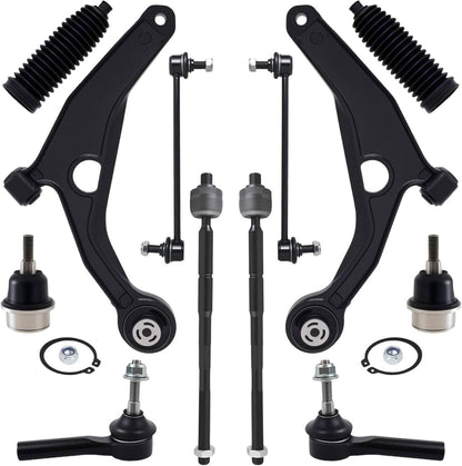 Solidspare 12Pcs for 2009-2020 Dodge Journey Front Lower Control Arms Sway Bar Tie Rods Kit