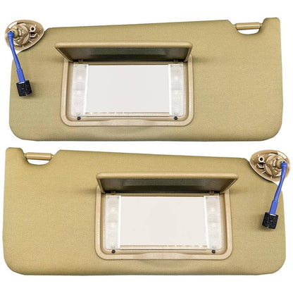 Solidspare Pair Tan Sun Visor 83280-TA5-A51ZA For 2008-2017 Honda Accord w/ Light & Mirror