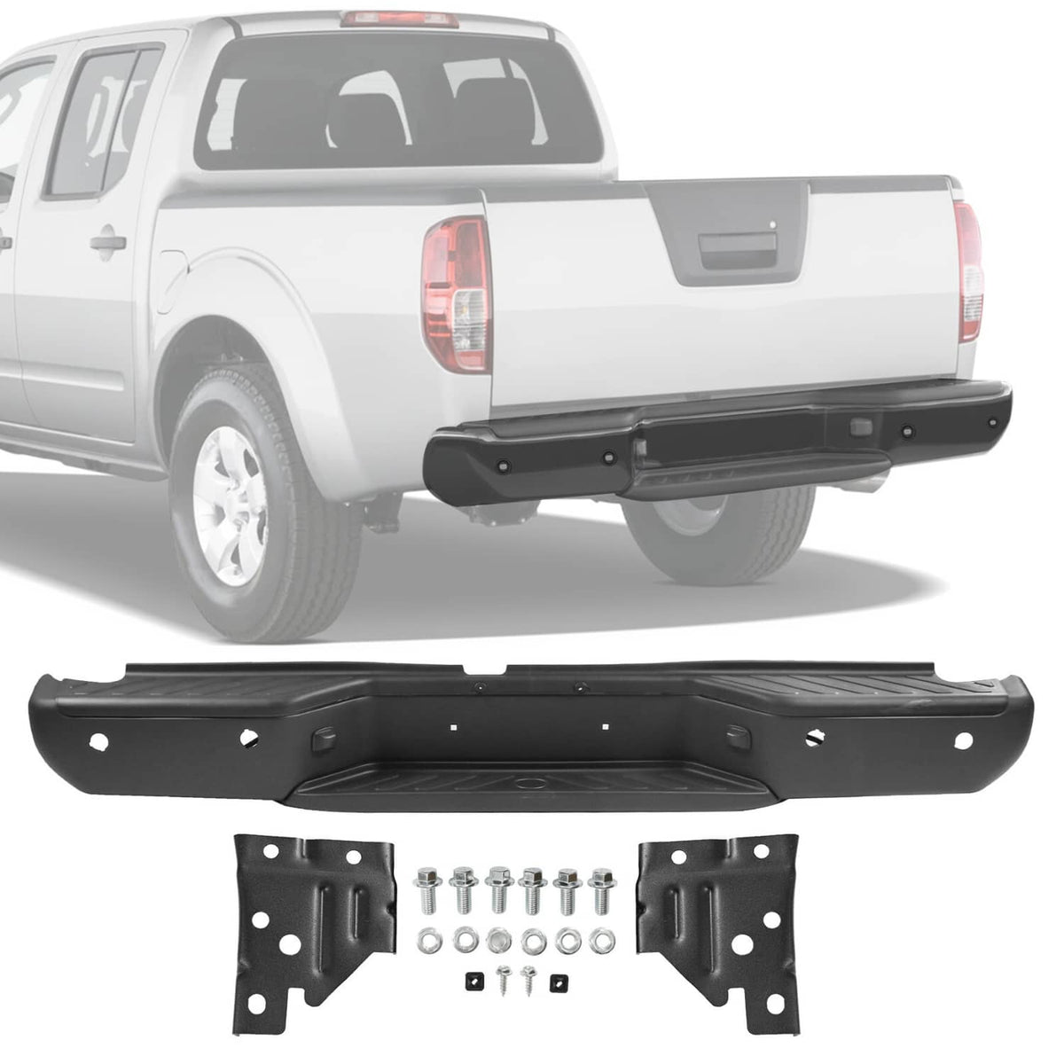 Solidspare Rear Steel Step Bumper Assembly W/ Sensor Holes For 2013-2021 Nissan Frontier