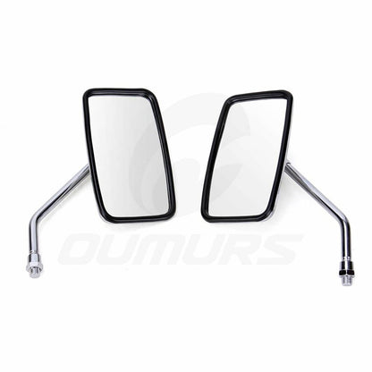 Solidspare Universal Chrome 10MM Square Rear view Side Mirrors for Harley Honda Kawasaki