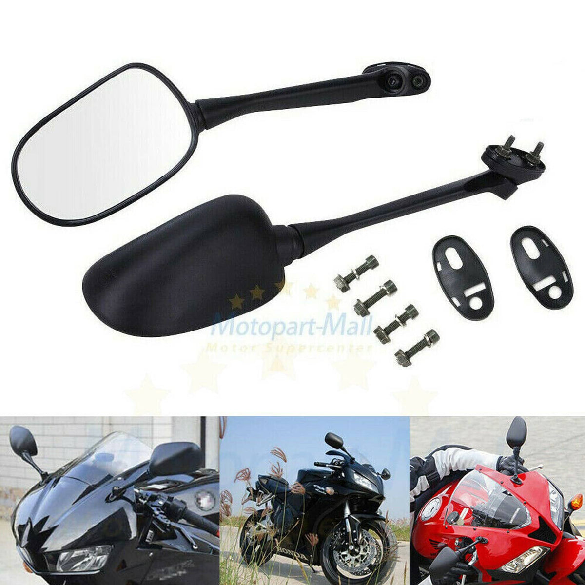 Solidspare USA Motorcycle Mirrors For Honda CBR250R 2011-13 CBR500R 2012-2014 CBR300R 2015