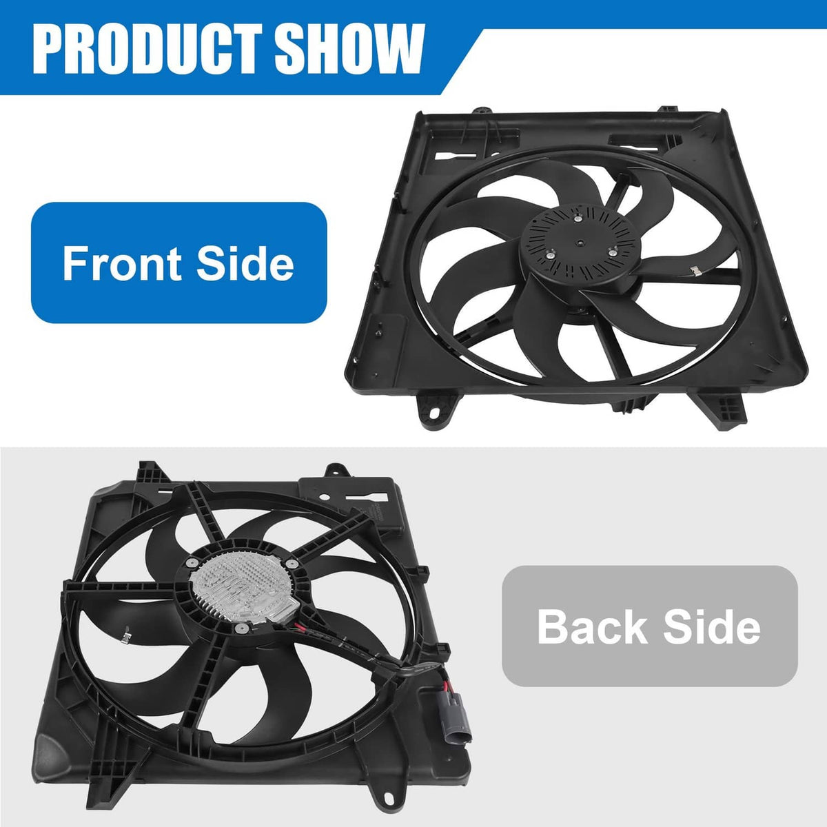 Solidspare 68143894AA Radiator Cooling Fan AssemblyFor 2012-2018 Jeep Wrangler JK 3.6L New