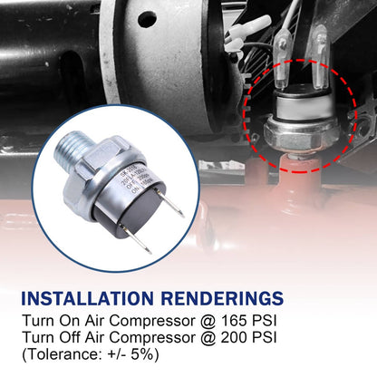 Solidspare Air Pressure Switch For 165-200psi Air Ride Suspension Air Compressor Tank NEW