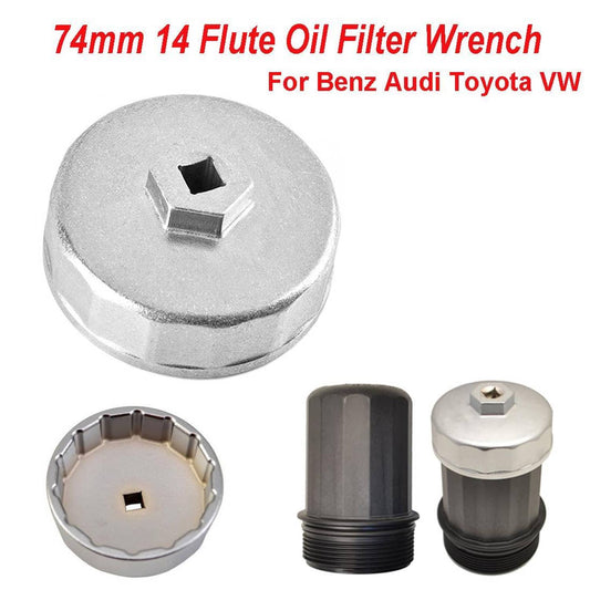 Solid Spare 74mm 14 Flute Oil Filter Wrench Caps for Mercedes Porsche VW Audi Ford Benz BMW