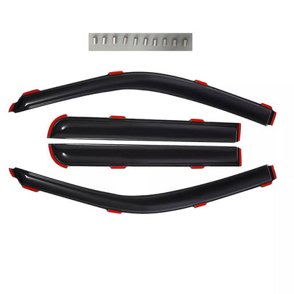 Solidspare For 2009-2014 Ford F-150 Super Crew In-Channel Window Vent Visor Sun Rain Guards