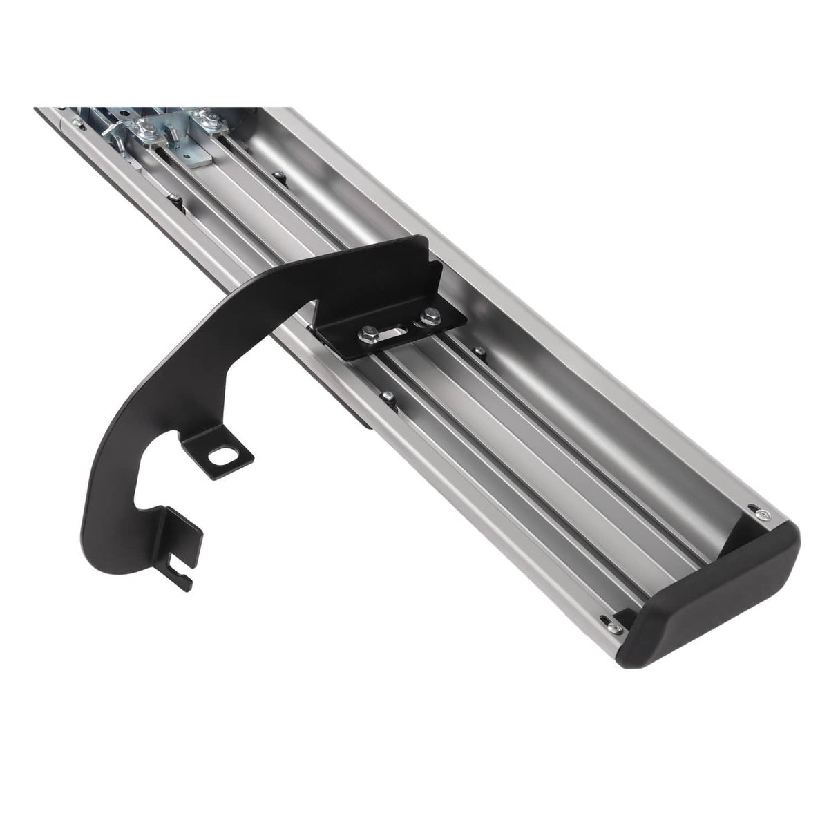 Solid Spare Side Step Bar Running Boards Silver+Black For 19-25 Silverado Sierra Regular Cab