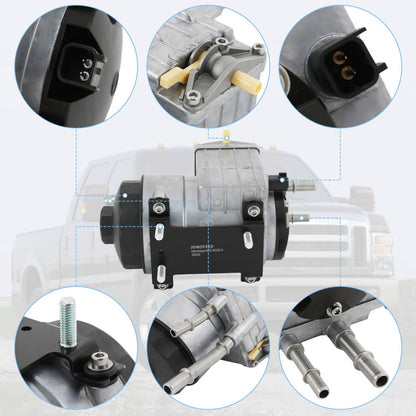 Solidspare In-Line Diesel Fuel Pump W/ Filter for Ford F-250 F-350 F-450 Super Duty 08-2010
