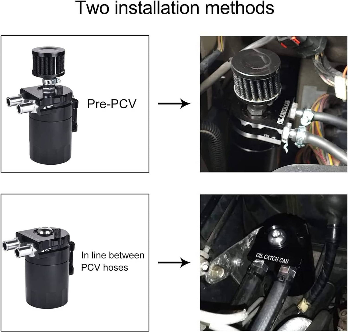Solidspare Universal Oil Catch Can Reservoir Tank Kit With Breather Filter w/ NBR Fuel Hose