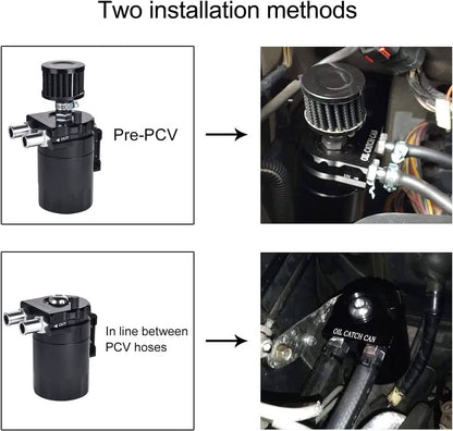 Solidspare Universal Oil Catch Can Reservoir Tank Kit With Breather Filter w/ NBR Fuel Hose