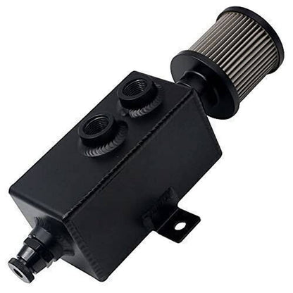 Solidspare Aluminum 1L Oil Catch Can Reservoir Tank & Breather Filter Baffled 10AN Fitting