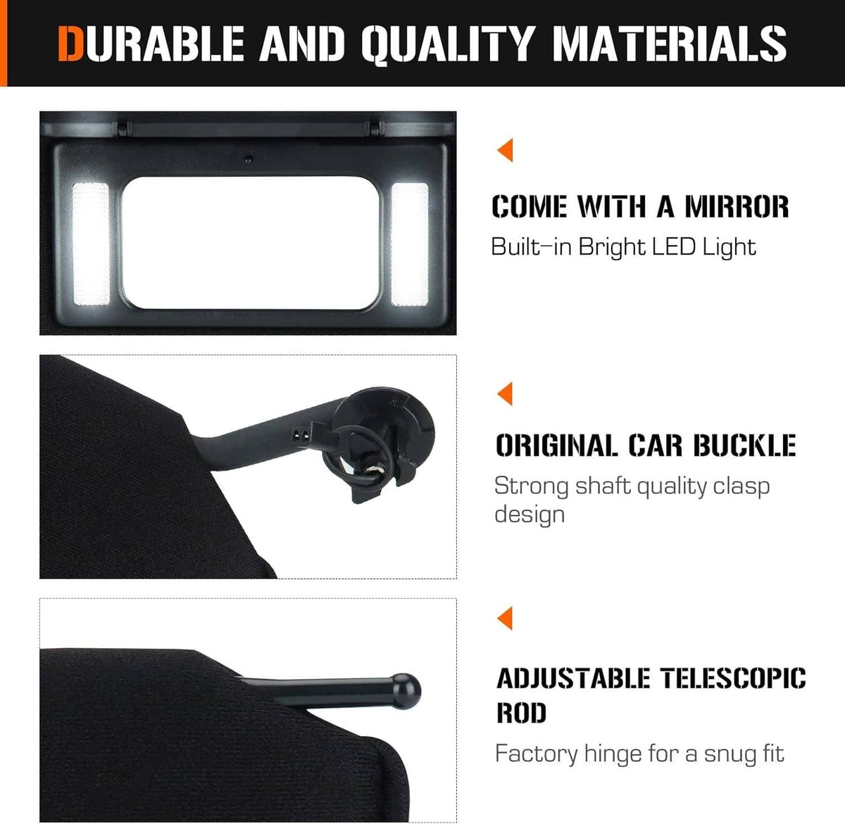 Solidspare Pair Updated Sun Visors Sun Shades W/Bright LED Light For 1997-2004 Corvette C5